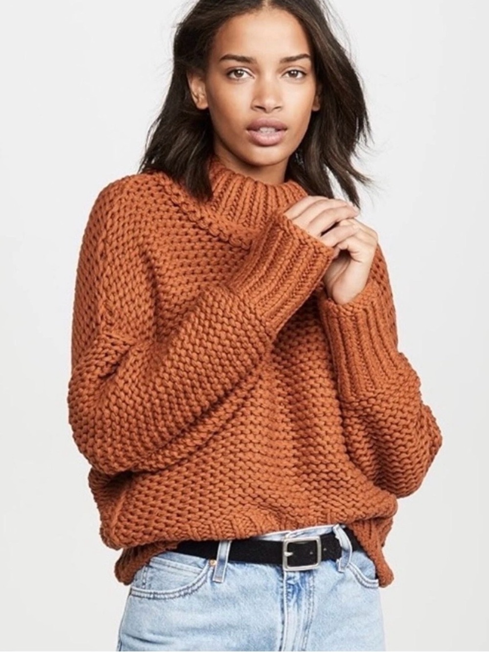 Free People My Only Sunshine Knit Sweater in Tuscan Earth Size Small